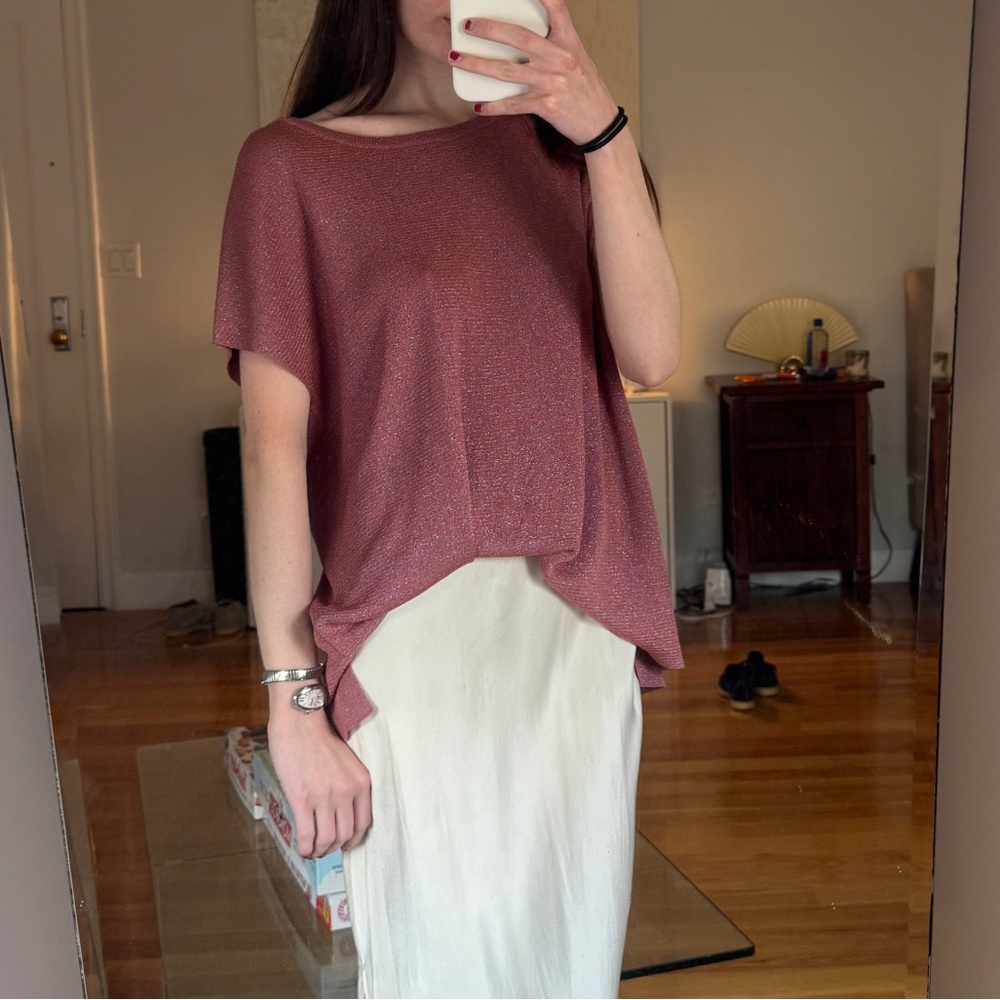 roberto collina pink metallic top